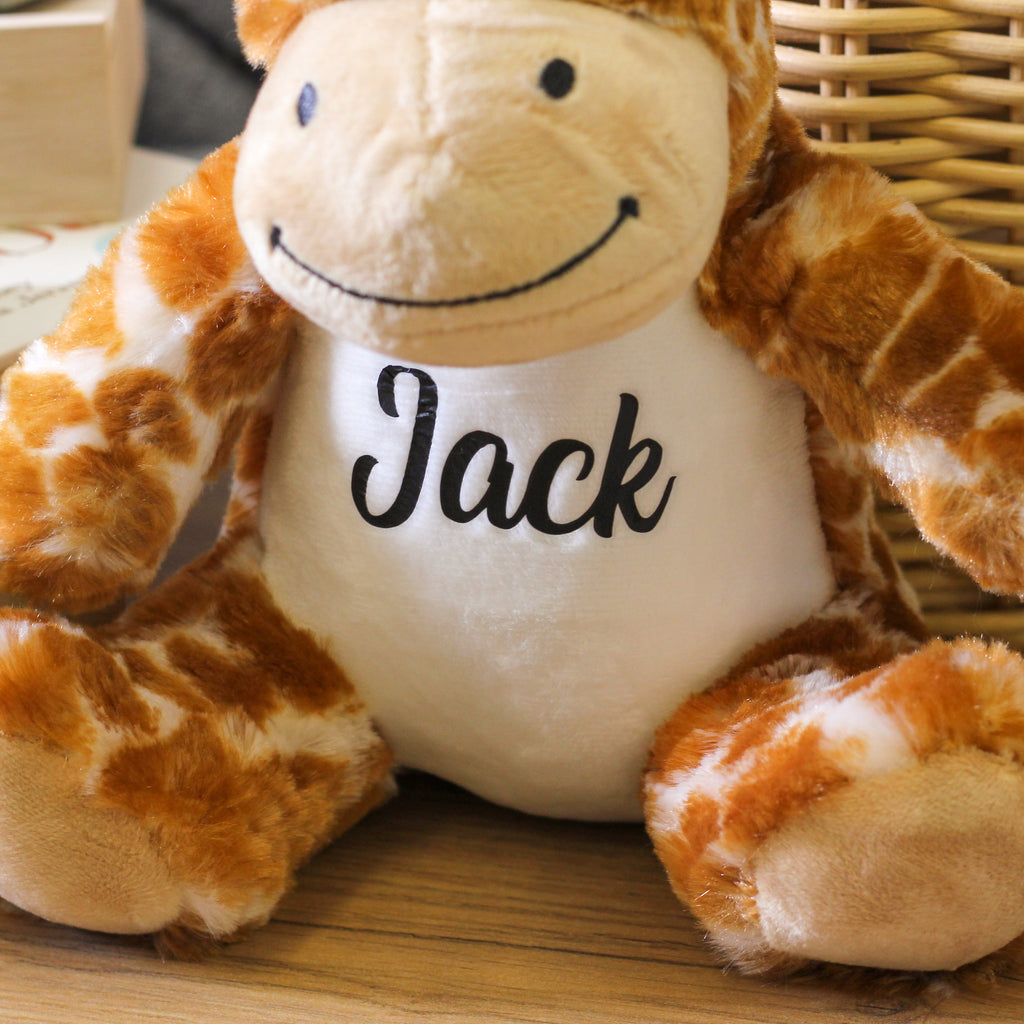 Personalised Giraffe Cuddly Soft Toy For Children