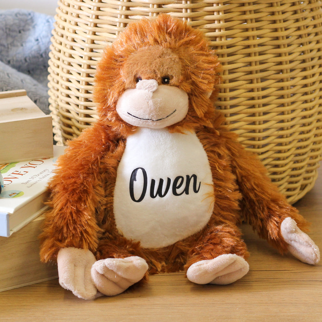 Personalised Orangutan Monkey Teddy Bear Kids Gift Toy