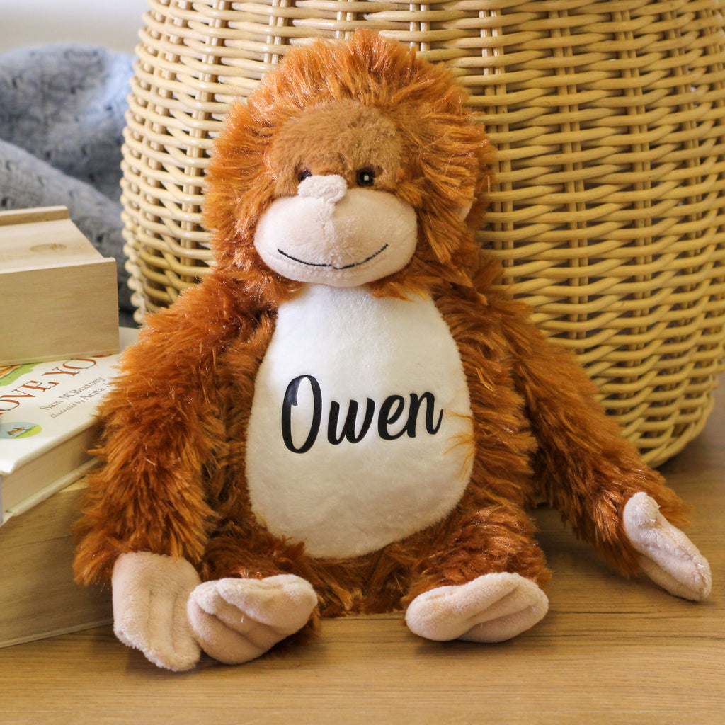 Personalised Orangutan Monkey Teddy Bear Kids Gift Toy