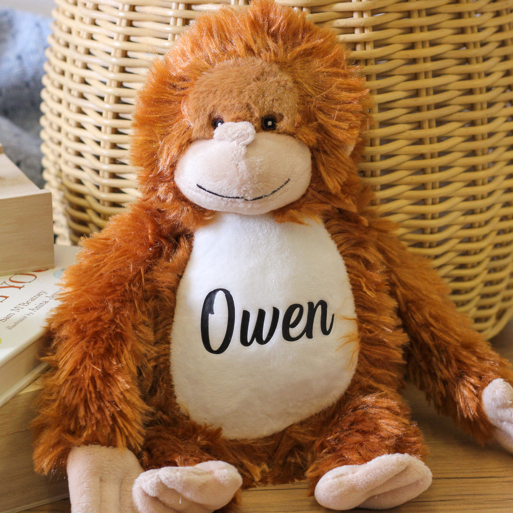 Personalised Orangutan Monkey Teddy Bear Kids Gift Toy