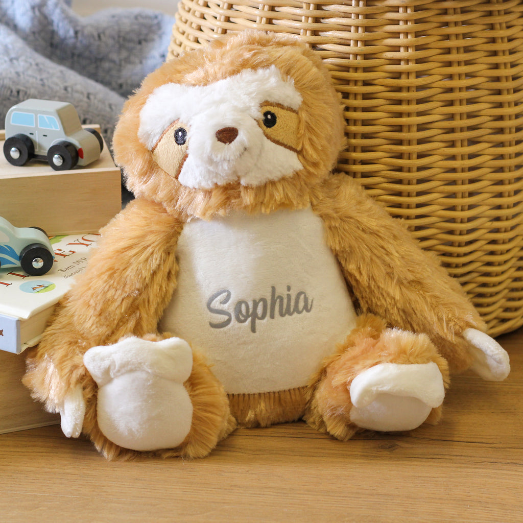 Personalised Sloth Toy Teddy Bear Gift For Children