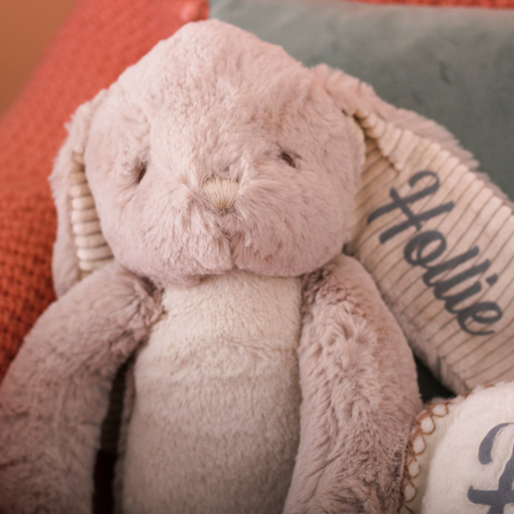 Personalised Rabbit And Matching Blanket Soft Toy