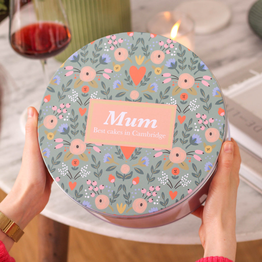 Personalised Floral Cake Tin Baking Gift For Her