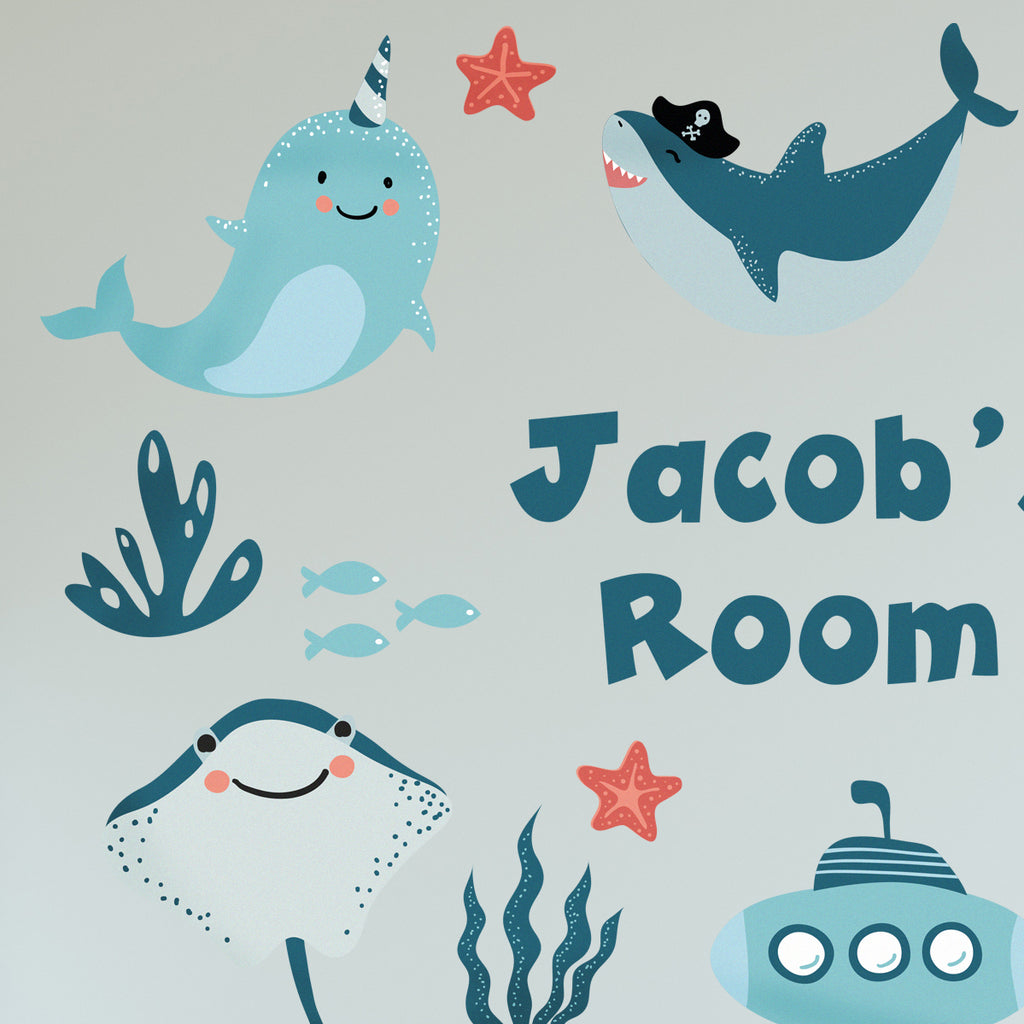 Personalised Under Water Wall Sticker Kids Nursery