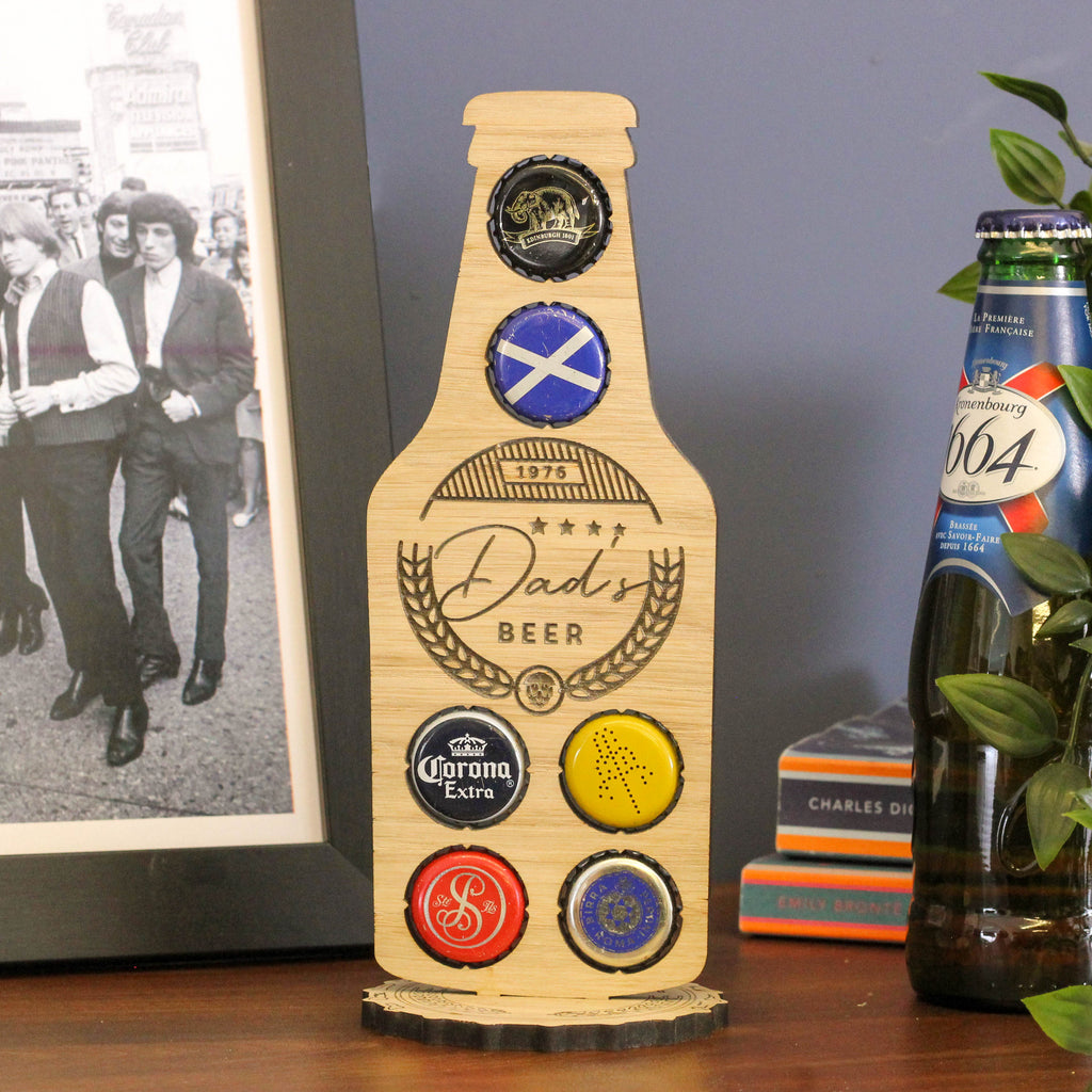 Personalised Desk Standing Beer Bottle Collector