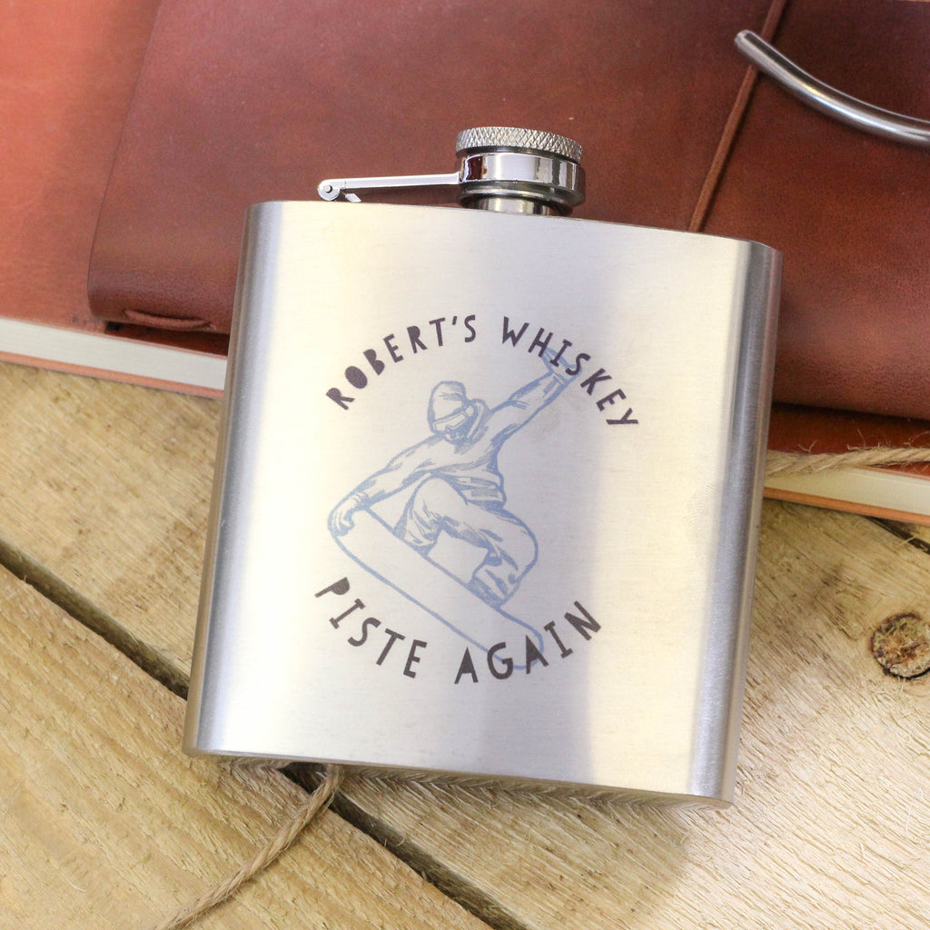 Personalised Snowboarding Adventure Flask Gift