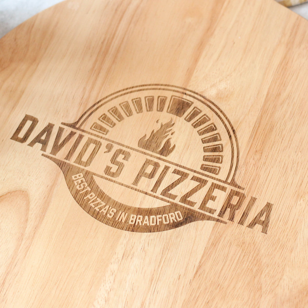 Personalised Pizzeria Chopping Serving Paddle Board