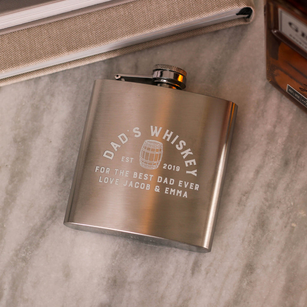 Personalised Whiskey Hip Flask Gift For Dad