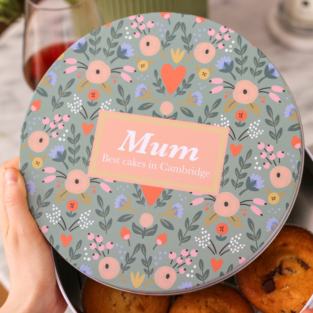 Personalised Floral Cake Tin Baking Gift For Her