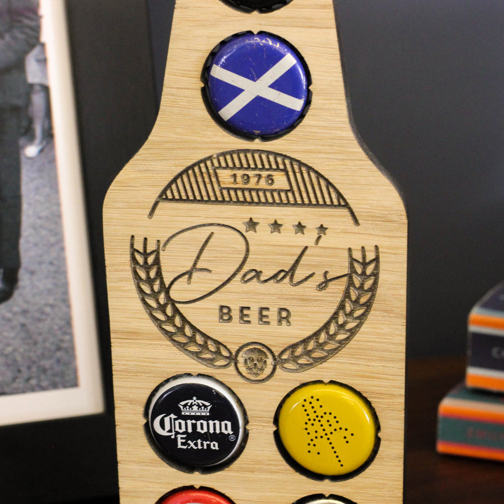 Personalised Desk Standing Beer Bottle Collector