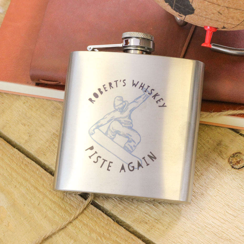 Personalised Snowboarding Adventure Flask Gift