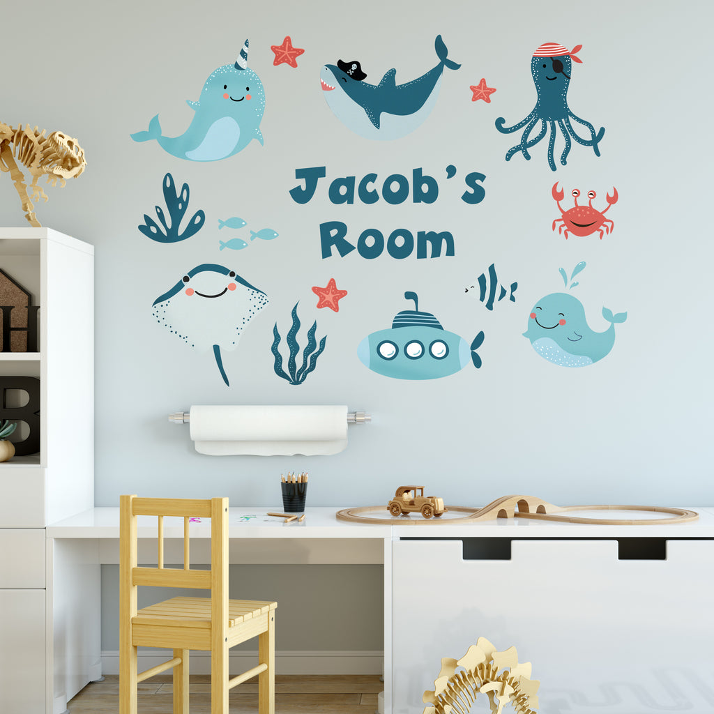 Personalised Under Water Wall Sticker Kids Nursery