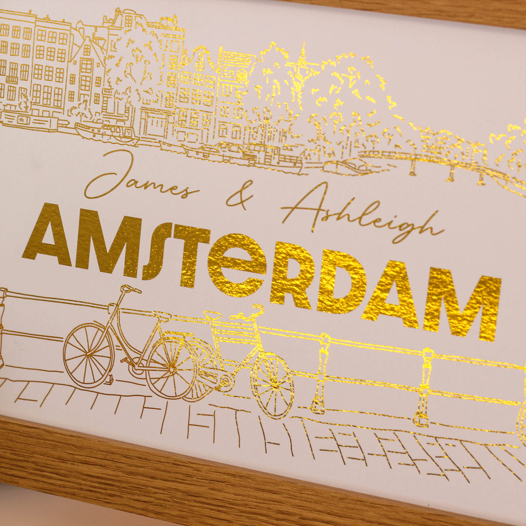 Personalised Amsterdam Foiled Print Wall Art