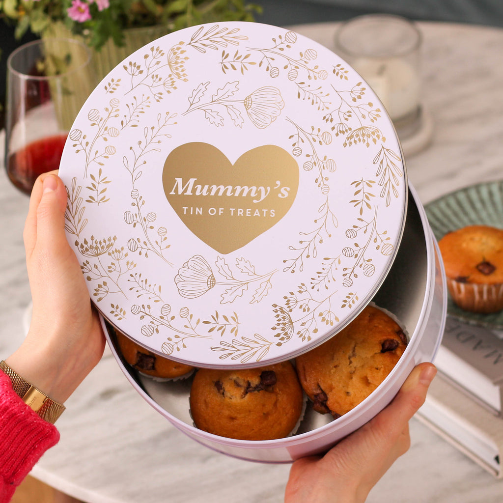 Personalised Gold Floral Cake Baking Tin For Mum