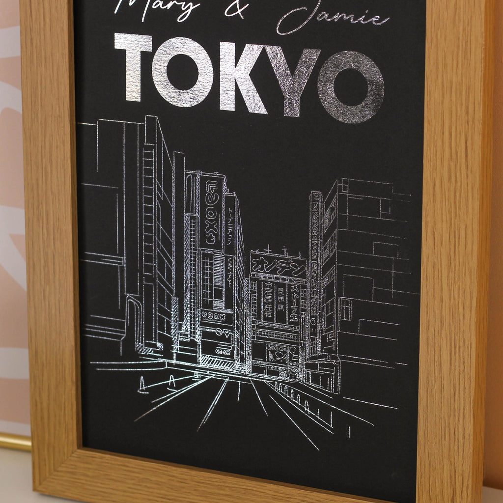 Personalised Tokyo Foiled Print Travel Gift For Couples