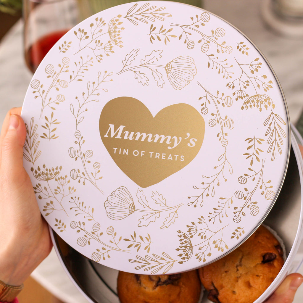 Personalised Gold Floral Cake Baking Tin For Mum