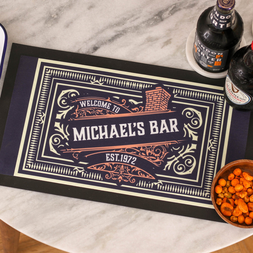 Personalised Brewery Bar Runner Gift For Dad's Home Bar