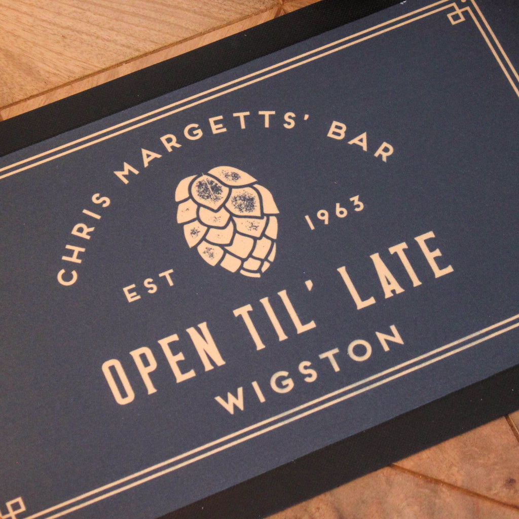 Personalised Vintage Bar Runner Mat For Home Bar