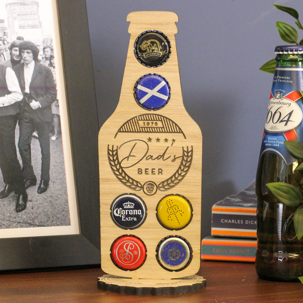 Personalised Desk Standing Beer Bottle Collector