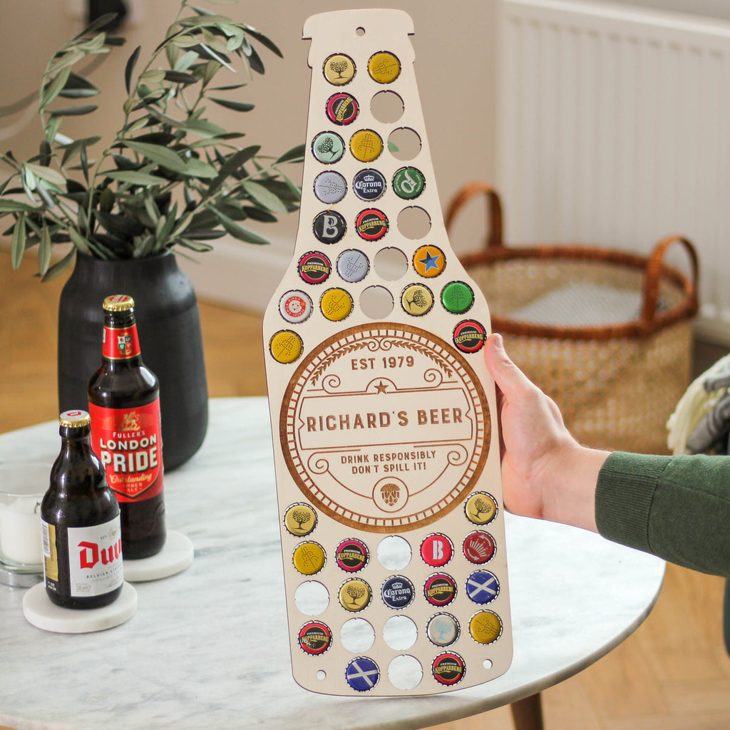 Personalised Birthday Beer Bottle Cap Collector Gift