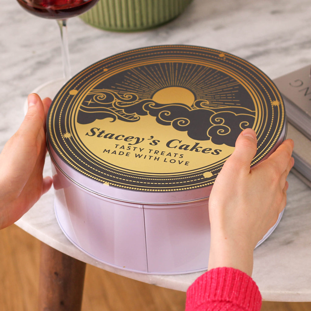 Personalised Sunrise Cake Tin Baking Gift For Her