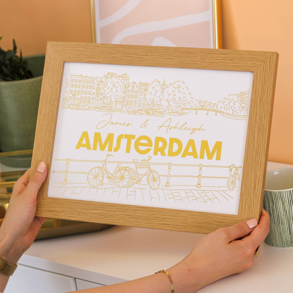 Personalised Amsterdam Foiled Print Wall Art