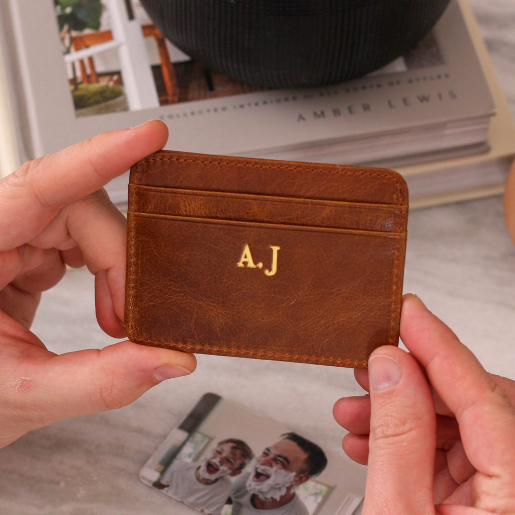 Personalised Initials Slim Credit Card Holder