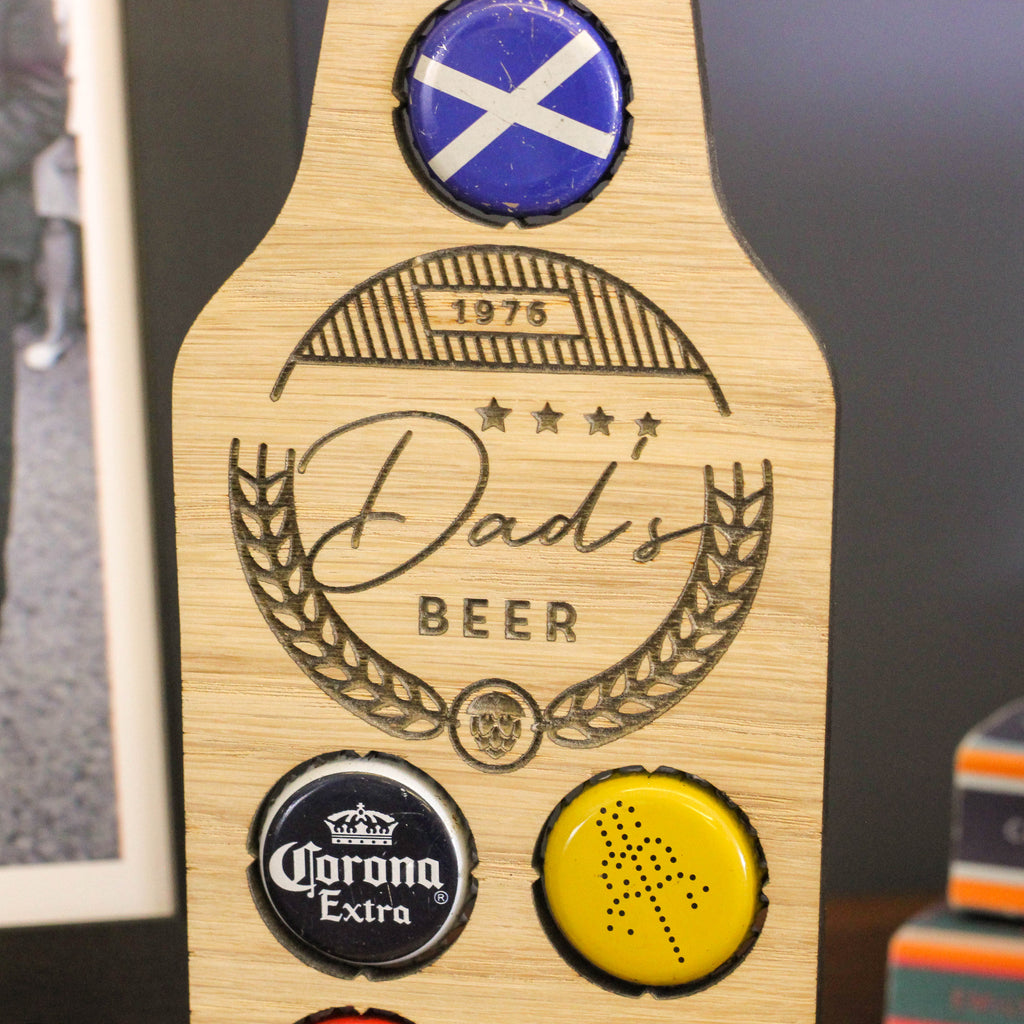 Personalised Desk Standing Beer Bottle Collector