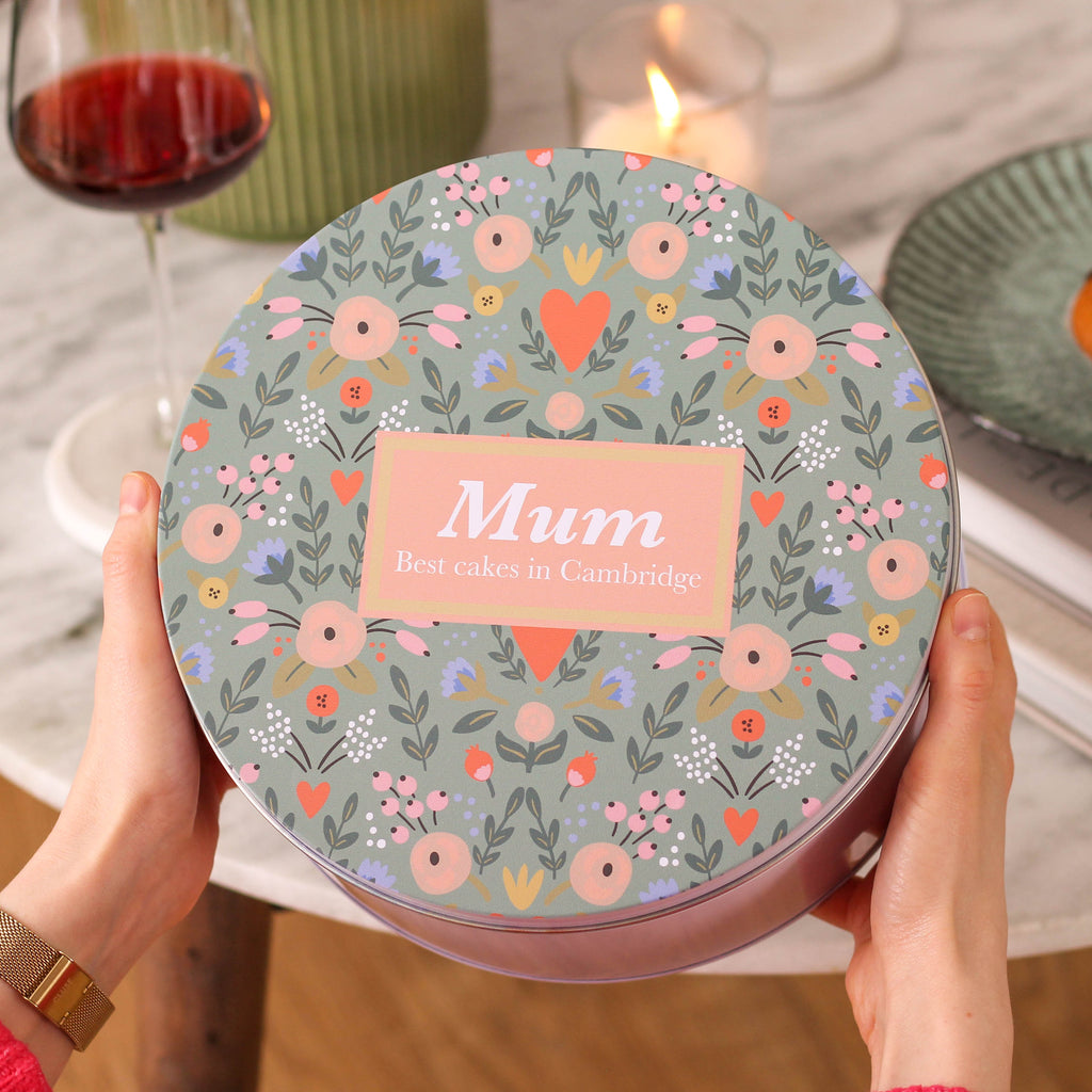 Personalised Floral Cake Tin Baking Gift For Her