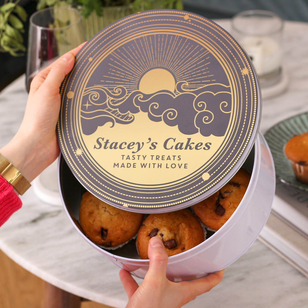 Personalised Sunrise Cake Tin Baking Gift For Her