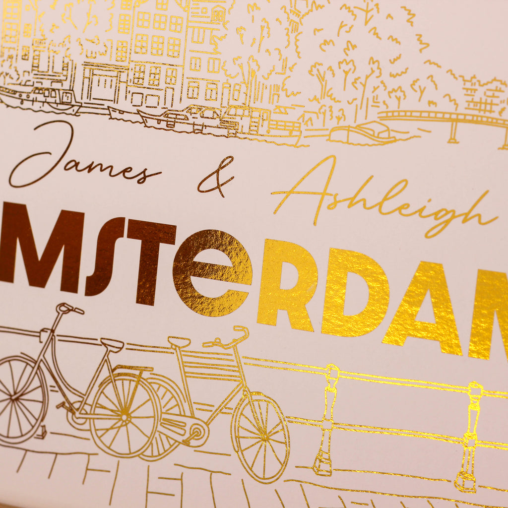 Personalised Amsterdam Foiled Print Wall Art