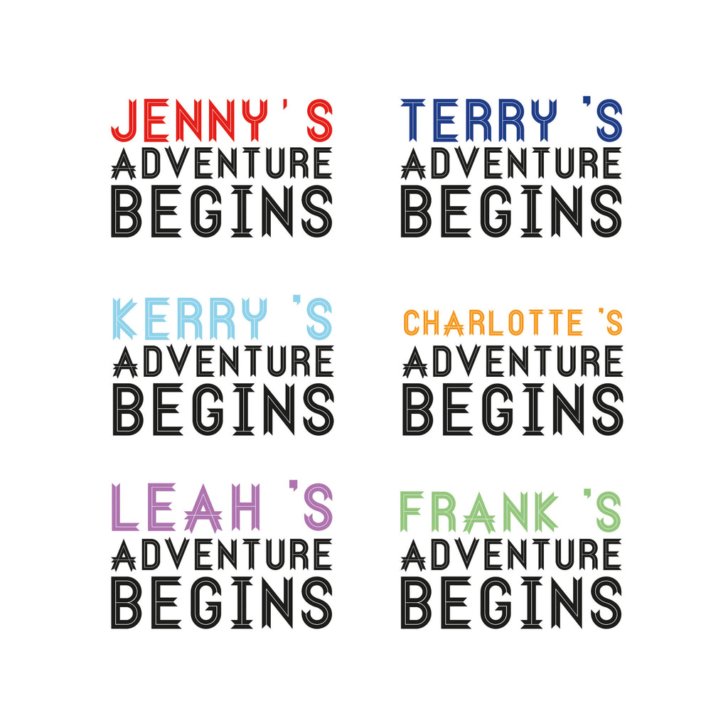 Personalised Adventure Begins Enamel Mug