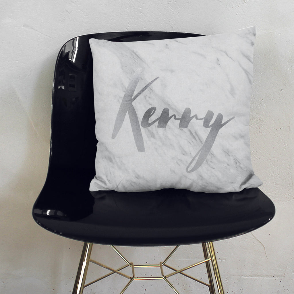 Personalised Metallic Marble Name Cushion