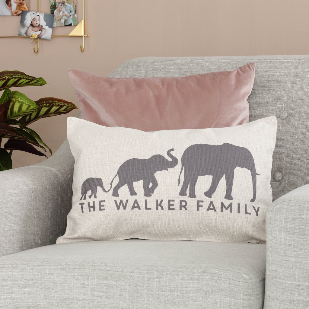 Personalised Elephant Family Cushion