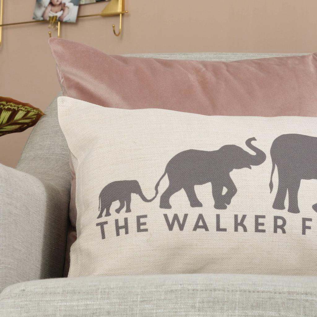 Personalised Elephant Family Cushion