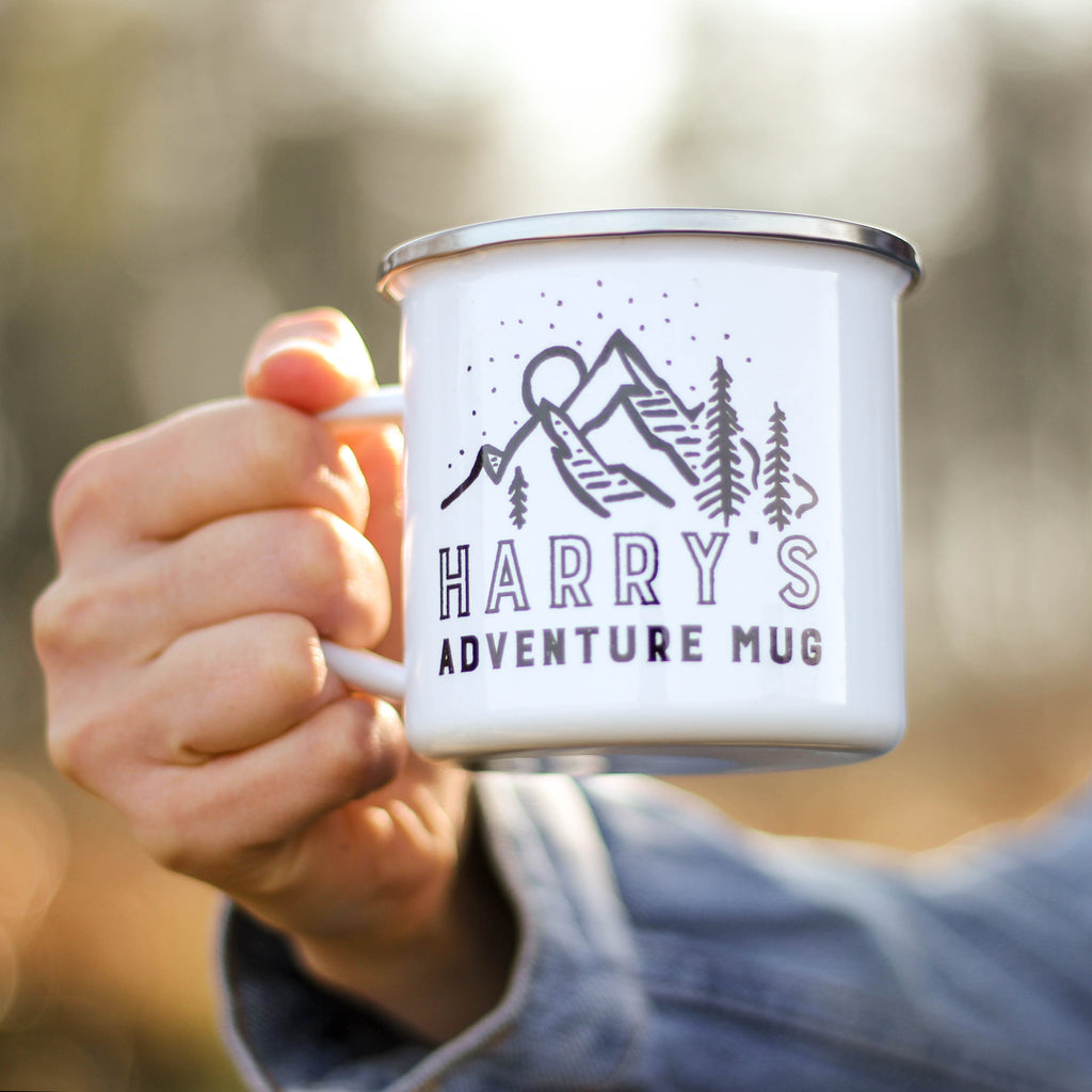 Personalised Adventure Enamel Mug