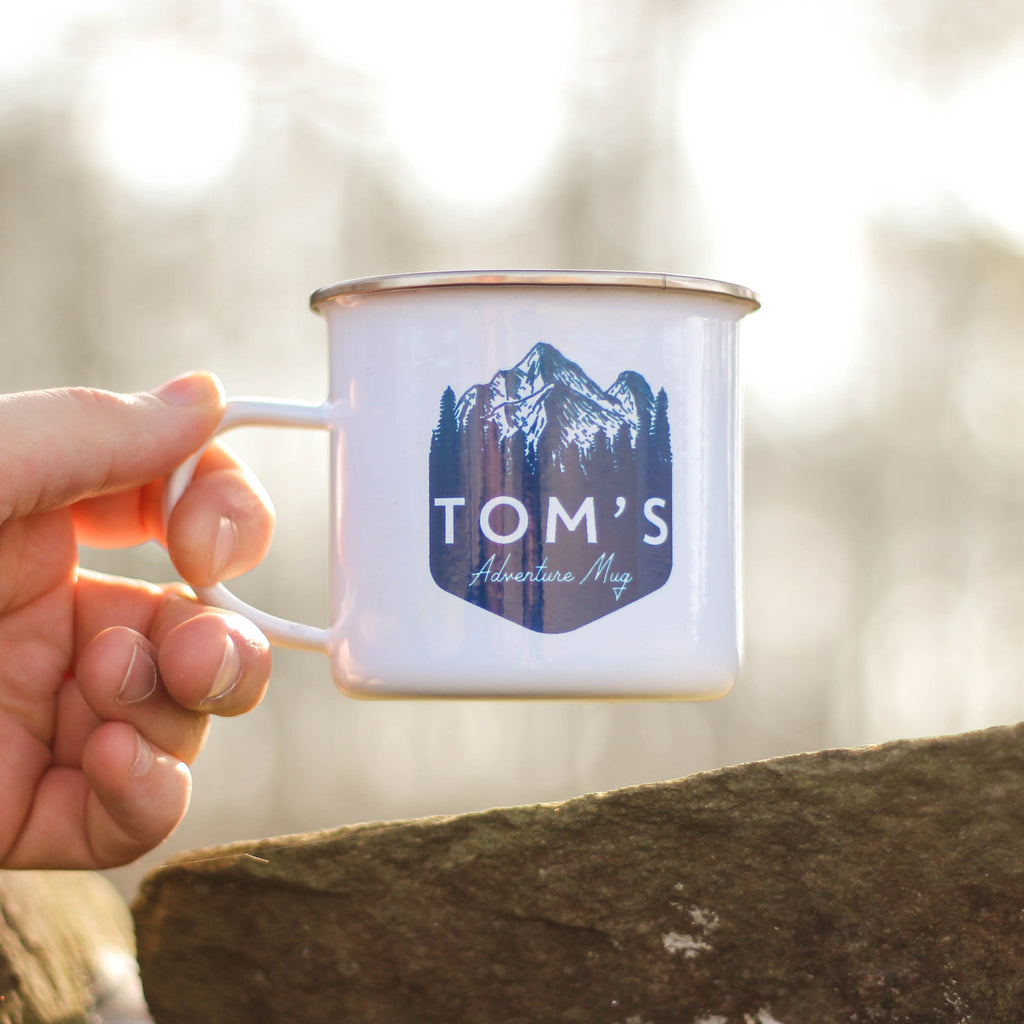 Personalised Mountain Enamel Mug