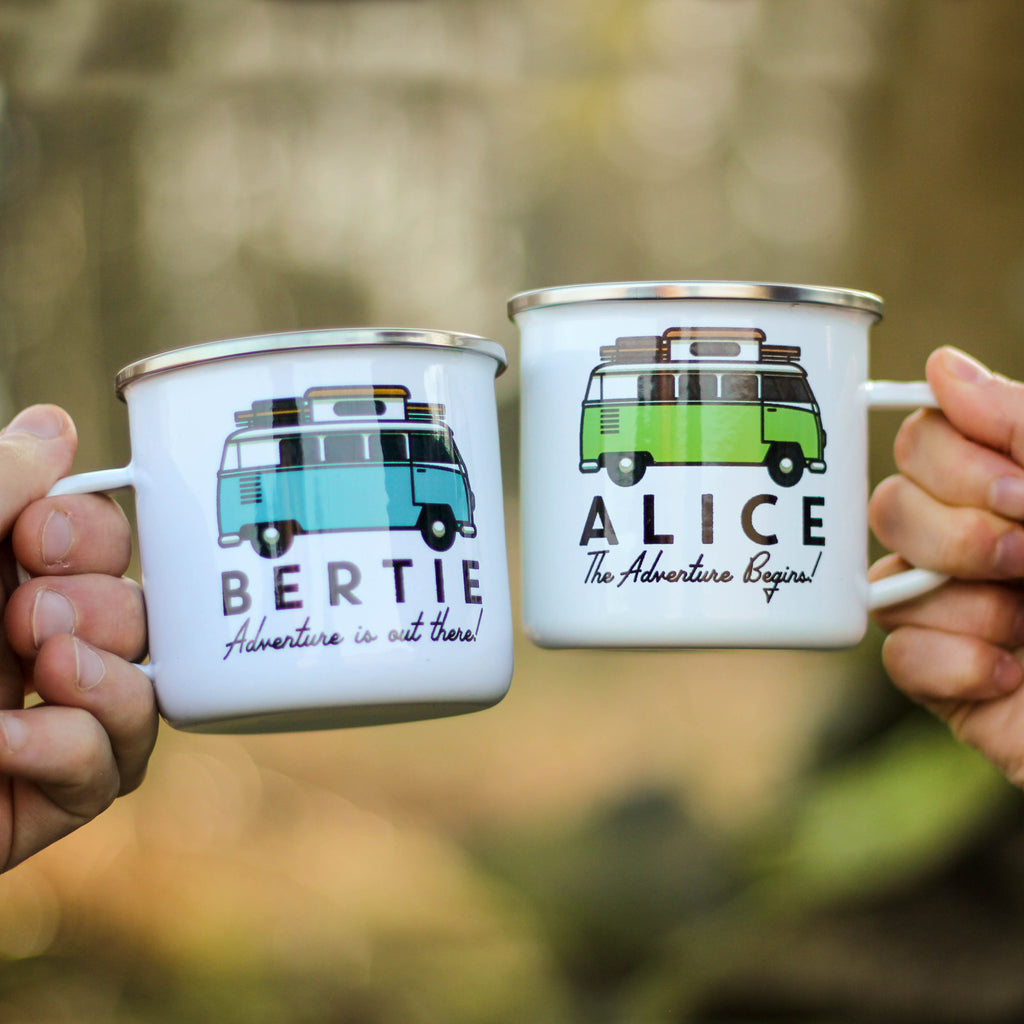 Personalised Camper Van Enamel Mug