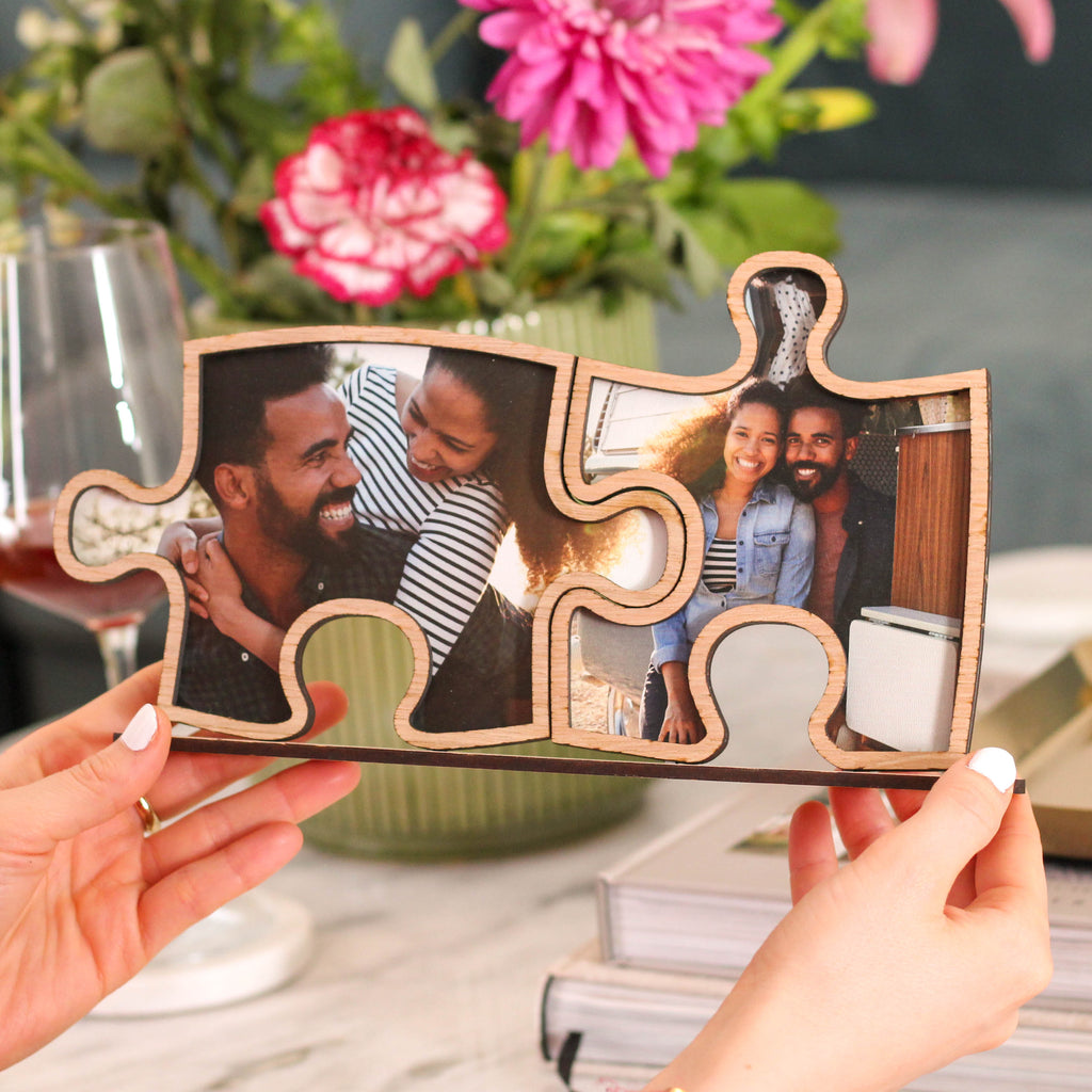 Personalised Double Jigsaw Multi Photo Frame Gift