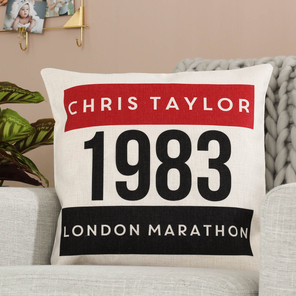 Personalised Marathon Cushion