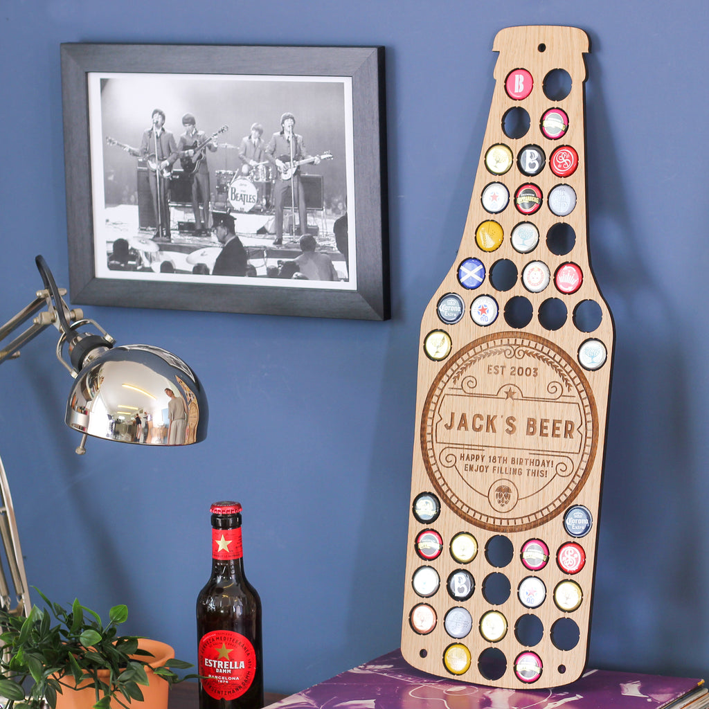 Personalised Birthday Beer Bottle Cap Collector Gift