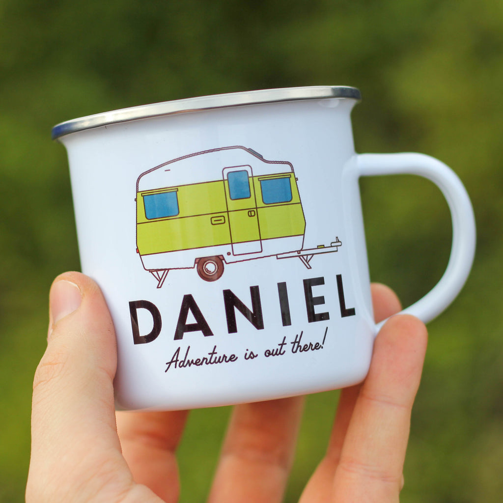 Personalised Caravan Enamel Mug