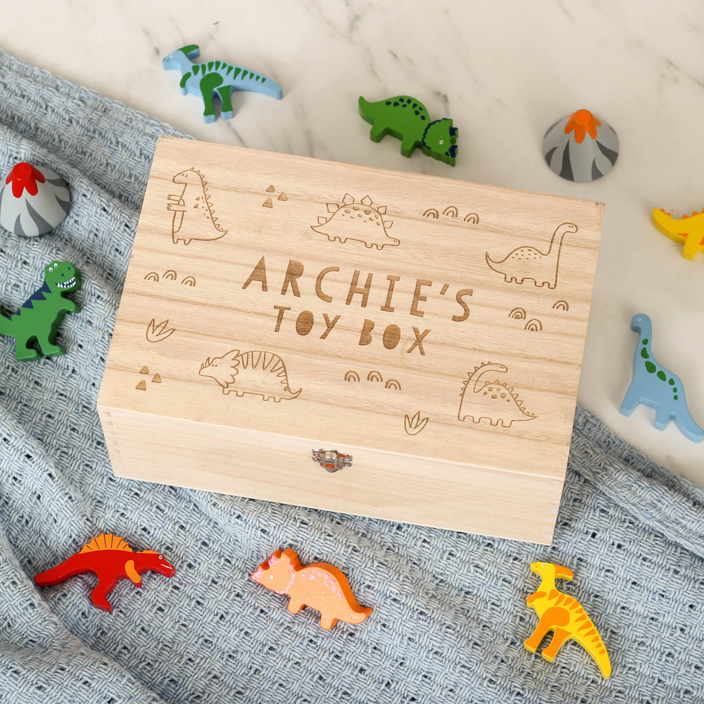 Personalised Dinosaur Kids Keepsake Memory Box