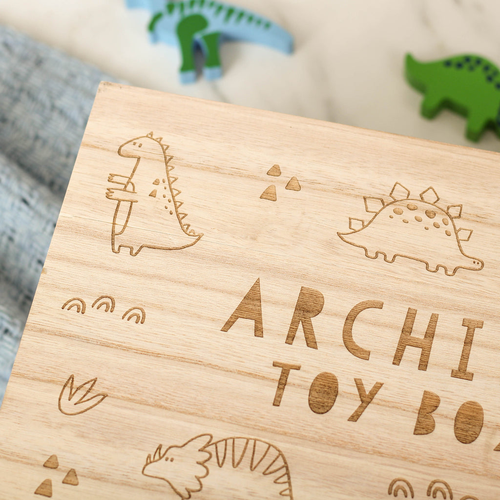 Personalised Dinosaur Kids Keepsake Memory Box