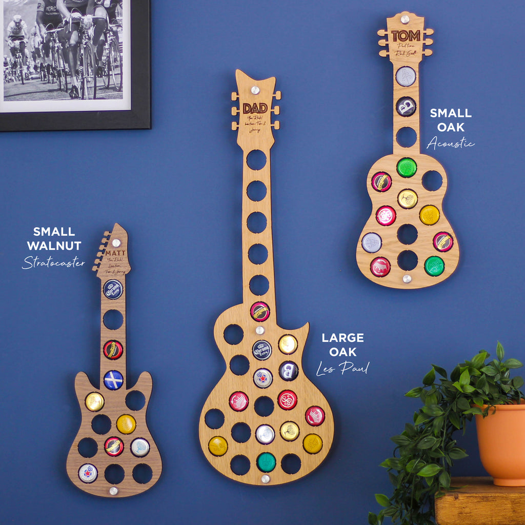 Personalised Guitar Beer Bottle Wall Art For The Home