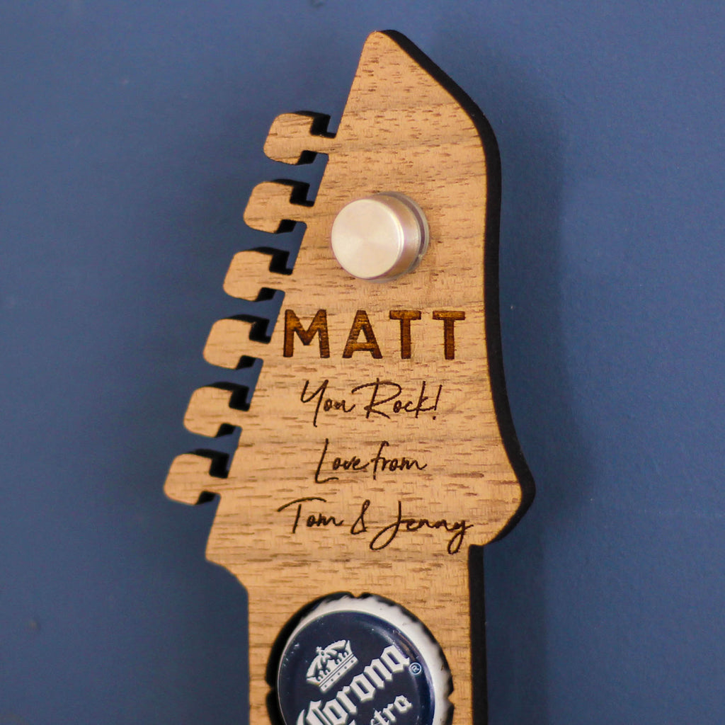 Personalised Guitar Beer Bottle Wall Art For The Home