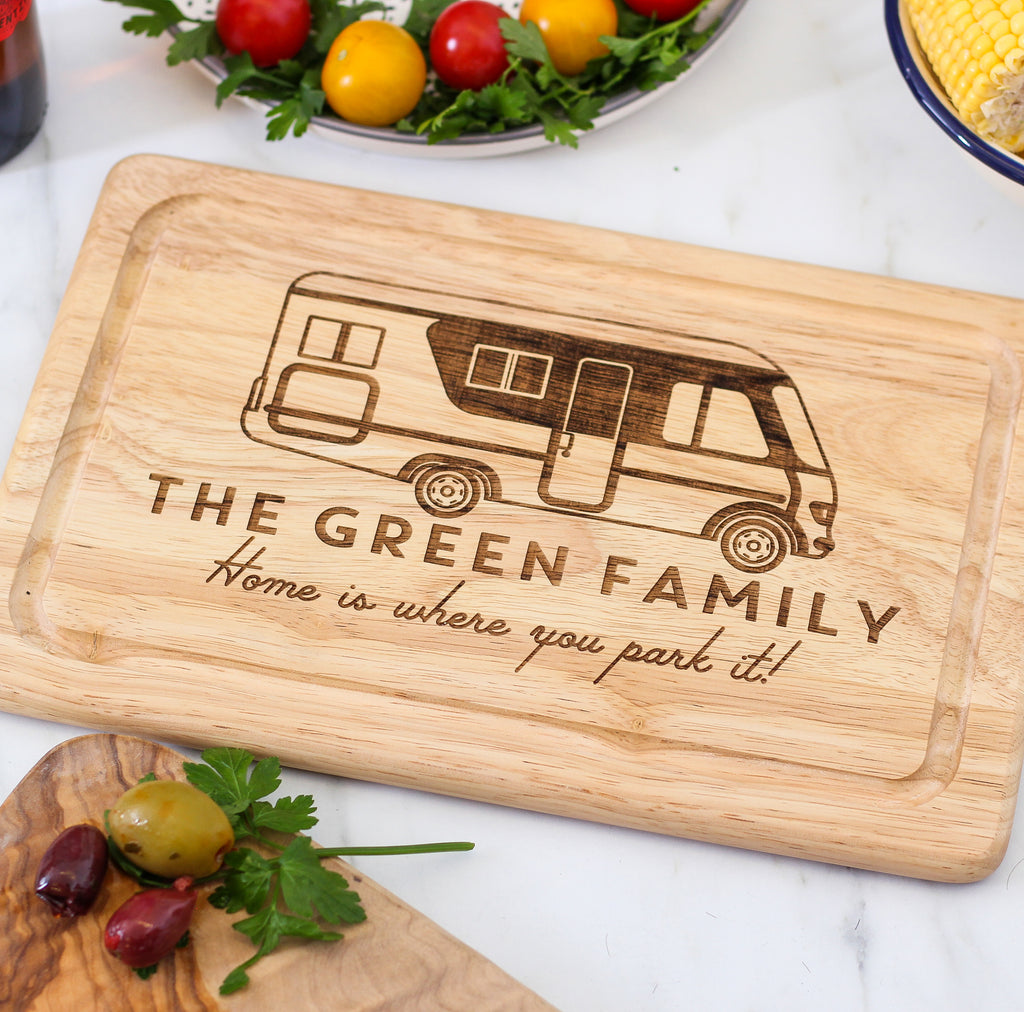 Personalised Motorhome Chopping Board Travel Gift