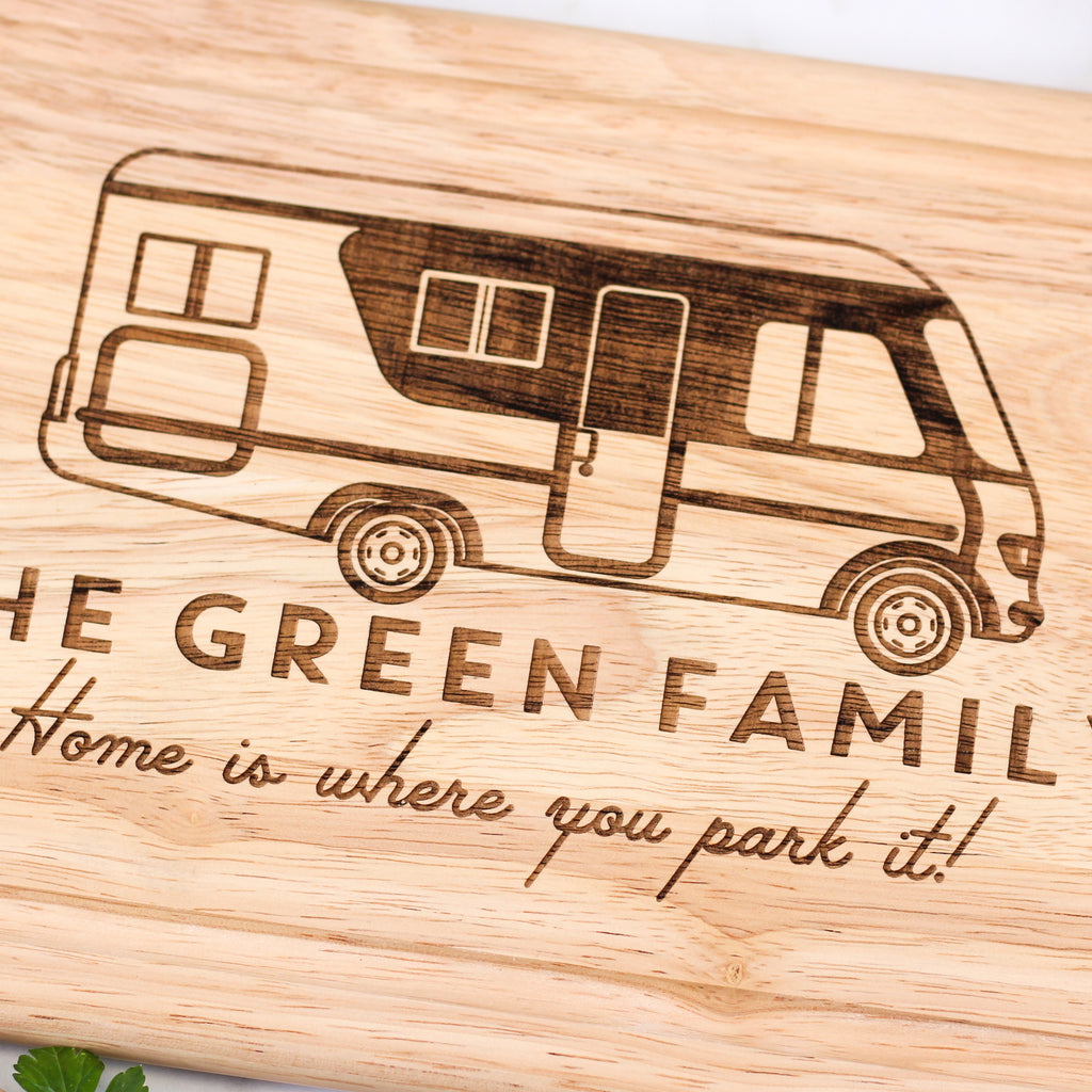 Personalised Motorhome Chopping Board Travel Gift