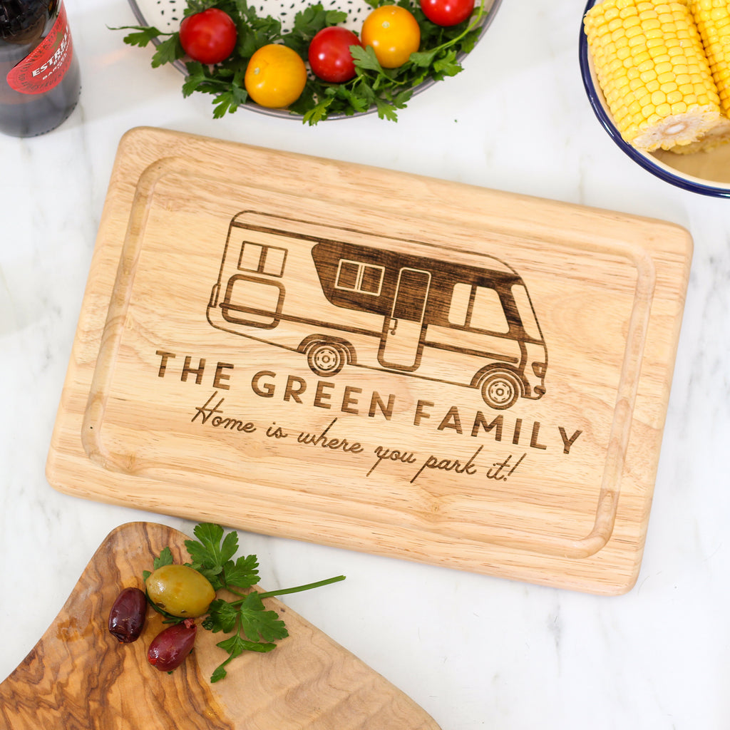 Personalised Motorhome Chopping Board Travel Gift