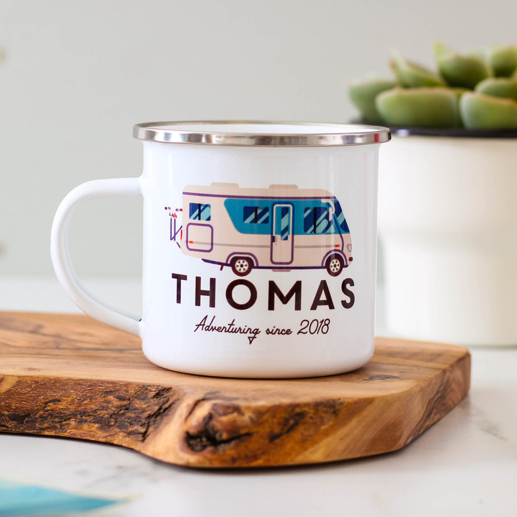 Personalised Motorhome Enamel Mug